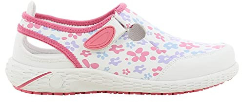 SAFETY JOGGER Arbeitsschuhe Damen Oxypas - LINA - Leichter, Bequemer Sicherheitsschuh mit Klettverschluss, ideal für Pflege, Küche oder Innenbereich, rutschfest, 40 EU Geblümt