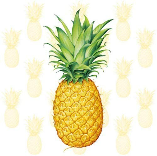 20 Servietten Tropische Ananas | Frucht | Tropisch | Essen | Tischdeko 33x33cm