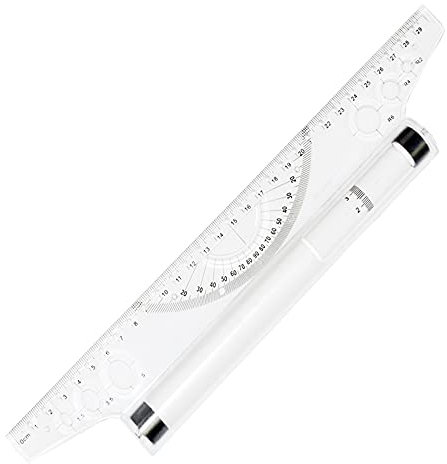 Nothers Rolling Ruler, 30cm Multifunktionales Parallellineal, Kunststoff, Transparentem, 30cm