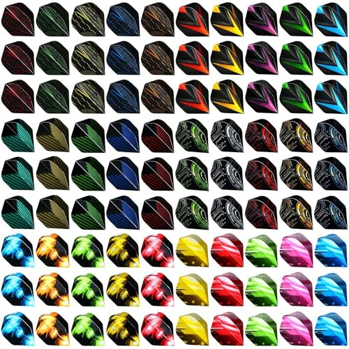 centaur 90Pcs Dart Flights with Flight Protectors, 30 Sets Durable Standard PET Dart Flights for Soft Tip Steel Tip Darts