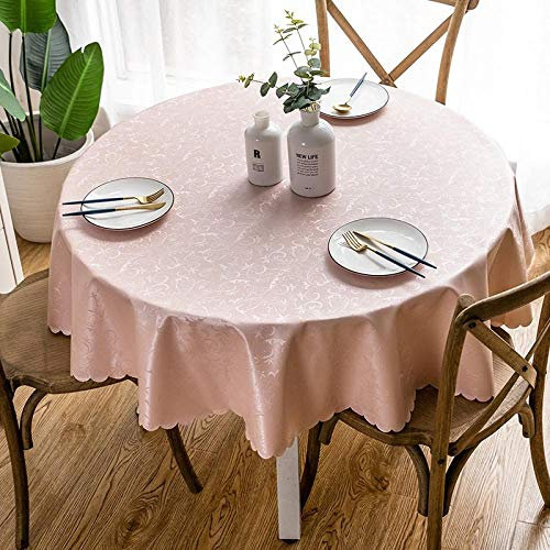 Qkoimpnrd Tischtuch Tischdecken Wasserabweisend Lotuseffekt Leichte Atmungsaktive Abnutzung Abwaschbar Tischwäsche Eckig EIN Rosa Durchmesser Rund 180cm