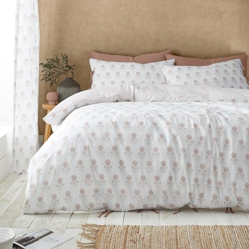 Pineapple Elephant Woodblock Floral So Soft Super King Duvet Cover Set with Pillowcases Clay