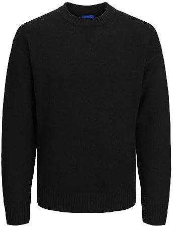 JACK & JONES Jorollie Knit Crew Neck Pullover, Nero, XL