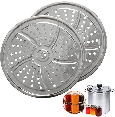 FONLLAM Lot de 2 supports de conserve pour boîte à pression, support d'autocuiseur en acier inoxydable de 27,9 cm, compatible avec Presto, All-American et plus encore