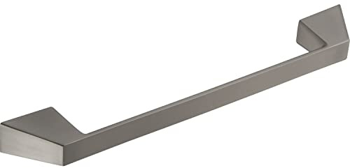 OBF 72296246.20 Grimme Möbelgriff Amund Küchengriff, Breite 368 mm Schrankgriff Aluminium Edelstahl-Effekt dunkel, Silber, Lochabstand 320 mm