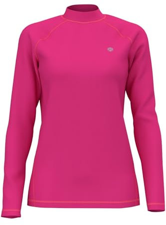 Womens Long-Sleeve Surfing Rashguards - Female UV Protection Active Water Sport Swim Tee Breathable Rash Shirt Quickdrying Beach Wet Top Peach Pink 10