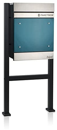 Zelsius Briefkasten-Set mit Briefkasten Mississippi und Briefkastenständer | RAL 7016 Anthrazit | pulverbeschichteter Stahl | integrierte Rückholsperre | einfache Ständermontage | Paketbriefkasten