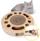 Rascador para Gatos con Hierba Gatera， Redonda Rascadoras de Cartón para Cama con 2 Juguetes para Gatos， y Alfombrilla Rascadora para Gatos De Sisal Natural