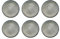 Björn, Collection Zen, Lot de 6 Assiettes Plates en Grès avec Email Réactif, Gris Bleuté - Compatible Micro-ondes et Lave-vaisselle