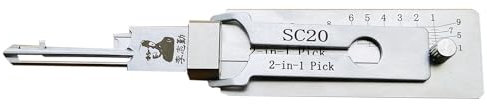 LiShi SC20 2 in 1 grimaldello e decodificatore per serrature civili e lettore di chiavi, strumento professionale per fabbro