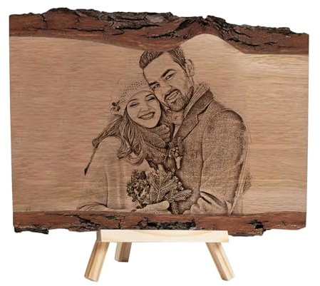 Bilderrahmen aus Holz, personalisierbar, mit Halterung, personalisierbar (02 Sketch)