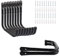 VIDETOL 10 Stück Wandhaken Schwerlast, 20,5 x 18 cm Garagenhaken, Schwarz Gerätehaken mit Dehnschrauben und selbstschneidenden Schrauben für Garage, Werkzeuge, Keller