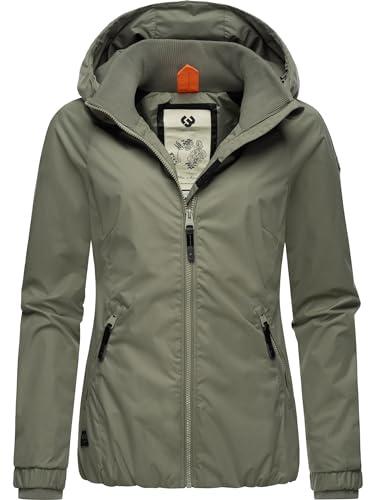 Ragwear Damen wasserdichte Übergangsjacke leichte Jacke kurz mit Kapuze Dizzie Intl XS-6XL