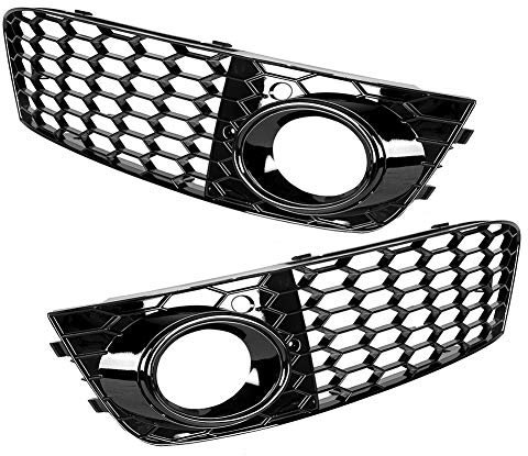 Griglia di ventilazione per paraurti anteriore sinistro e destro, copertura per fendinebbia, telaio a rete, adatta per A4 B8 2009-2011 (nero (GZ.D072L/R))