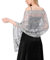 Ladiery Damen Pailletten Floral Schals und Stola für Abendkleid,Glitzer Festlich Hochzeit Stole Tuch für Abend Party