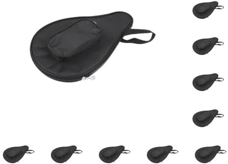 Mealoodiousmusea 10er-Set tragbare Tischtennisschläger-Tasche mit Balltasche, Schwarz