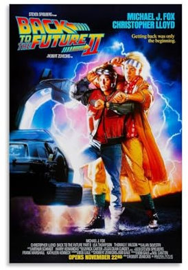 Filmposter Zurück in die Zukunft auf Leinwand, Kunstposter und Wandkunst, Bilddruck, modernes Familienschlafzimmer-Dekor-Poster, 40 x 60 cm, ungerahmter Stil