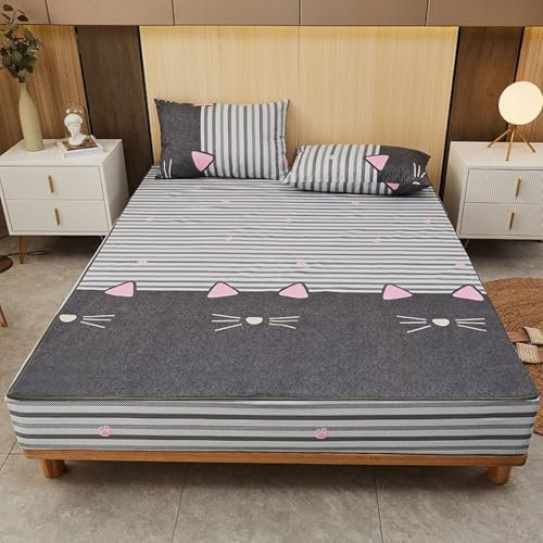 JIALIANG Matratzenbezug Wasserdichter mit Reißverschluss 120x200+10cm Atmungsaktive Matratzenbezug, Inkontinenzauflage,Nässeschutz Bettlaken Spannbetttücher,für alle Jahreszeiten