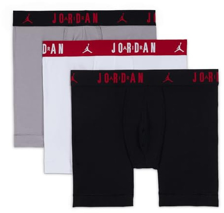 Jordan Herren Flight Cotton Core 3Pk Boxershorts, Black/White, L