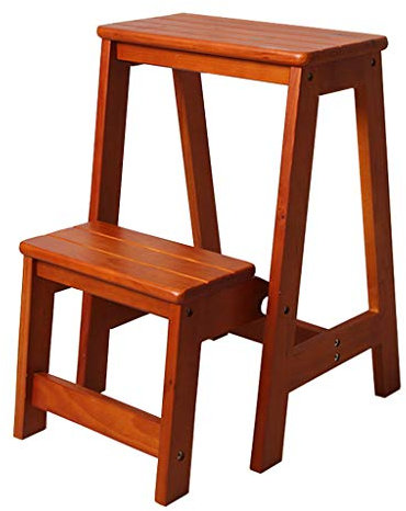 2/3 marchepieds escabeaux pliants support à fleurs, escabeau antidérapant robuste large pédale en bois échelle tabouret et étagère de rangement, pour la maison, la bibliothèque, hauteur 55/64 cm