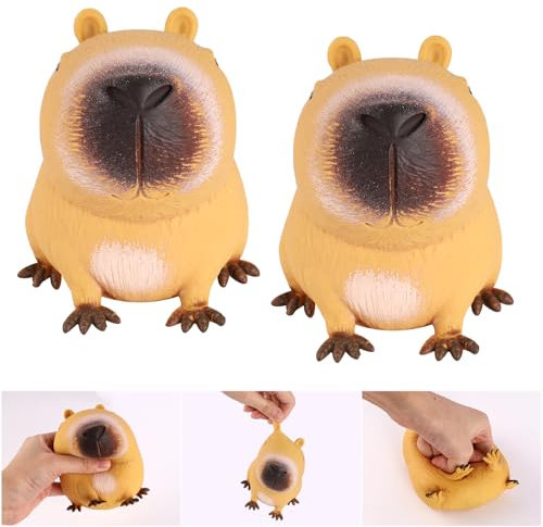 Anti Stress Spielzeug, 2 Stück Capybara Antistress Spielzeug, Stressbälle Squeeze Spielzeug, Capybara Fidget Toy, Capybara Stressabbau Spielzeug für Kinder und Erwachsene