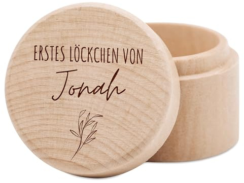 wunderwunsch Zahnbox für Milchzähne personalisiert, Milchzahndose Mädchen | Kinder Zahndose Junge, Erste Locke, Nabelschnur Dose Baby, Aufbewahrung, Box, Hund, Personalisiertes, Jungen