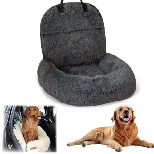 Pelzbarn Autositz Hund, Pelsbarn Autositz, Pelzbarn Hundebett Auto, Hundeautositz Hundesitz, Abnehmbar Und Waschbar Hundesitz Mit Dicken Kissen (Grey, S(60 * 60cm))