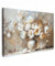 MuchoWow© Wandbilder Groß 120x80 cm XXL Schlafzimmer Home Deko Wohnung Bild Wohnzimmer Fotoleinwand Wand Bilder Leinwand Wall Decor Vase - Blumen - Kunst - Gold