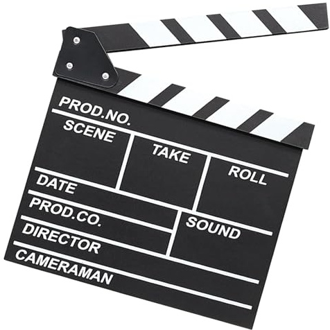Film Klappe für Shoot, Regieklappe, Regisseure Clapper Board für Film, Filmklappe Requisiten, Filmklappe, Für Shoot Requisiten, Fernsehserie, Werbespots, Home Decoration etc (Schwarz)