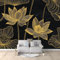 Feuilles De Lotus Dorées Papier Peint Panoramique 300x210 cm Noir Papier Peint Mural Enfants Enfants Salon Chambre Papier Peint Peintures Murales Décor À La Maison