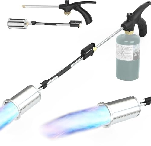 Quemador de malezas con antorcha de propano, lanzallamas de 1,800,000 BTU con función de encendido automático, perfecto para deshierbar, derretir nieve, asfalto, techos y más (combustible excluido)