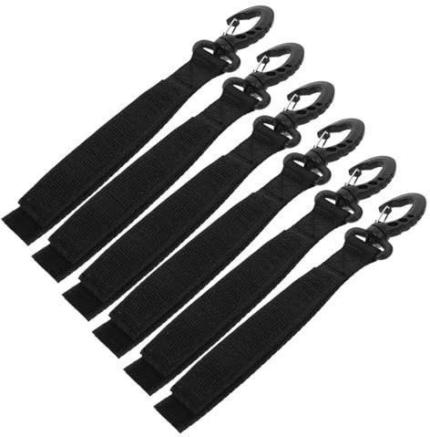 Yardwe 6pcs Heavy Duty Yacht Hooks Kayak Paddle Elastic Straps Dock Watercraft Safety Hooks Outdoor Boat Mooring Supply Random Style