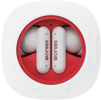 Auricolari Bluetooth senza fili, 2024 Auricolari Bluetooth 5.3 HiFi Stereo, 4 ENC Riduzione del Rumore Mic, Auricolari Senza Fili 20 Ore (Rosso)