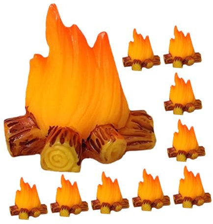 JOINPAYA 12stücke Künstliches Lagerfeuer Modell Miniatur Feuer Dekoration Harz Lagerfeuer Für Puppenhaus Waldparty Camping Halloween Weihnachtsdeko