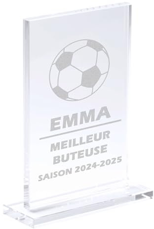 KDO MAGIC – Personalisierte Trophäe – Geschenkbox inklusive – Personalisierte Glastrophäe – Text, Prämie oder Datum eingraviert – Geburtstag, Belohnung, Sport (DISKUR, Sport)
