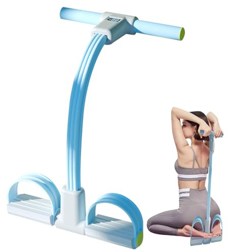 Fitness Resistance Band, Pedal Resistance Band, 6 Tubes Rubber Elastic Pull Rope, Multifunctional Bodybuilding Expander, Fitness Equipment with LED Display for Waist, Arm, Leg