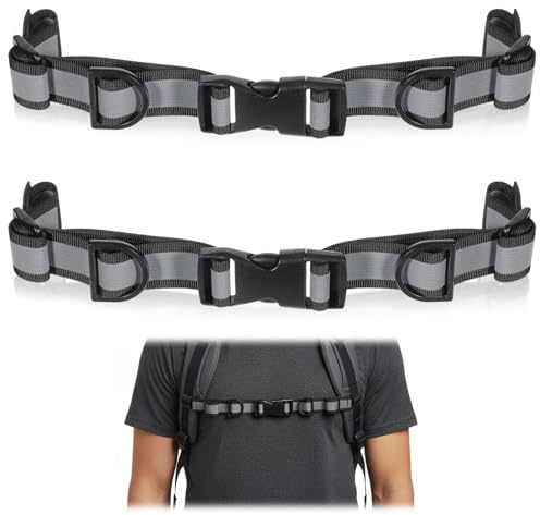 Aysatogc 2 PCS Backpack Chest Strap Add on, Adjustable Sternum Strap Outdoor Chest Belt with Quick Release Buckle and Slide Lock Backpack Accessories for Travel, Hiking, Camping