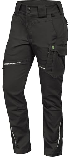 Leibwächter Damen Arbeitshose Flex-Line Anthrazit, Gr. 52, Robuste Workwear mit Stretch, Sicherheitshose für Frauen, strapazierfähige Berufsbekleidung, Bundhose ohne Knietaschen