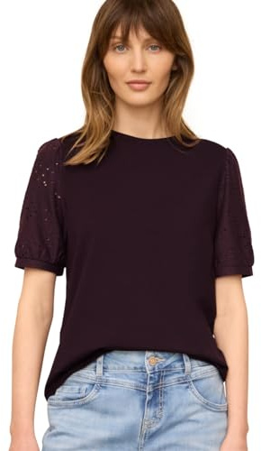 T-Shirt mit Rundhals und Spitzenärmeln