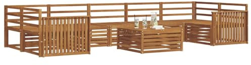 vidaXL Outdoor-Sofagarnitur 8 pcs Natur, Garten-Sofa, modulares Möbel, robuste Sitzgelegenheiten, Moderne Lounge für Terrassen, bequemes Set