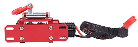 Zunate Mini Treuil en Métal pour Chenille RC 1:10 |Treuil électrique Rouge avec Câble en Nylon adapté pour SCX10 D90 D110 TF2 KM2