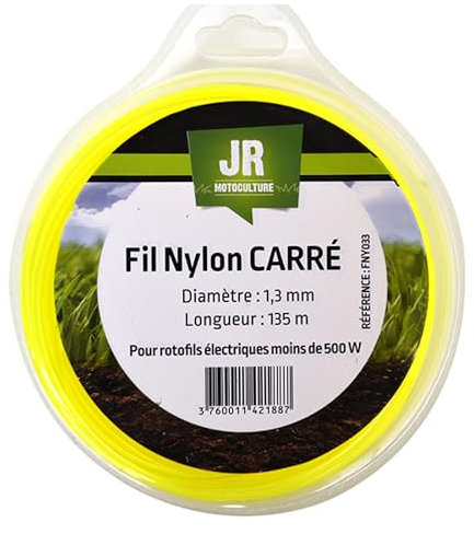 JR Fil nylon carré 1.3 mm 135 m pour rotofils électriques