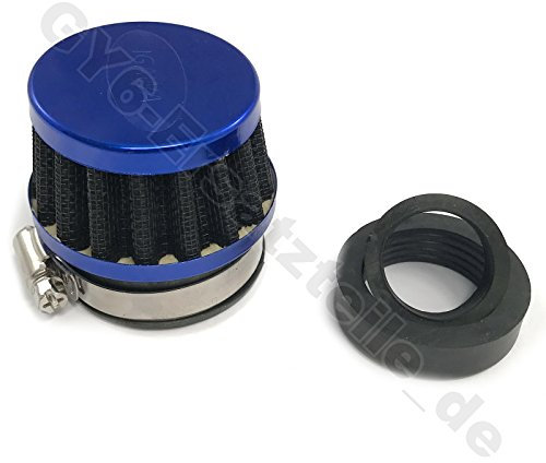 RACING SPORT LUFTFILTER 25-47mm in BLAU / 50-125ccm für BAOTIAN SARO AGM BENZHOU YIYING JINLUN ZNEN KYMCO CHINA ROLLER GY6