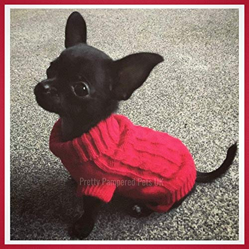 Chihuahua Clothes Puppy Dog Coat Knit Jumper Cosy Teacup Smaller Breeds XXXS Tiny Toy Miniature Dogs (XXXS, RED)