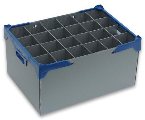 Wine Glass Storage Crate & Glassware Storage Container - 24 Cells/Compartments for Glasses or Items with Max Width 81mm, Max Height 240mm