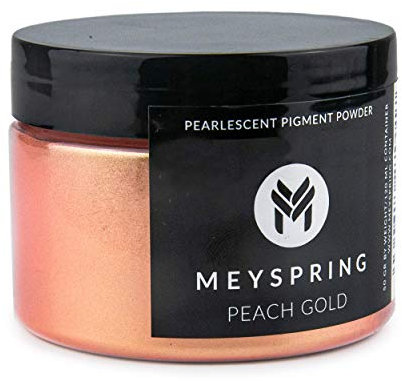 MEYSPRING Pfirsich-Gold-Mica-Pulver für Epoxidharz – 50 g – ideal für Harzkunst, Harzschmuck und UV-Harz – Glimmerpulver in Kosmetikqualität