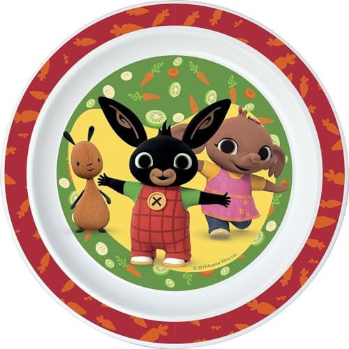 Piatto Piano Originale Bing comodo e pratico per bambini in plastica riutilizzabile e adatto al microonde.