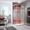 Schulte cabine de douche extensible accès d’angle 75-90 x 180 cm, portes coulissantes, profilé argenté, largeur d'accès 30 à 49 cm ajustable, verre de sécurité 4 mm avec sérigraphie