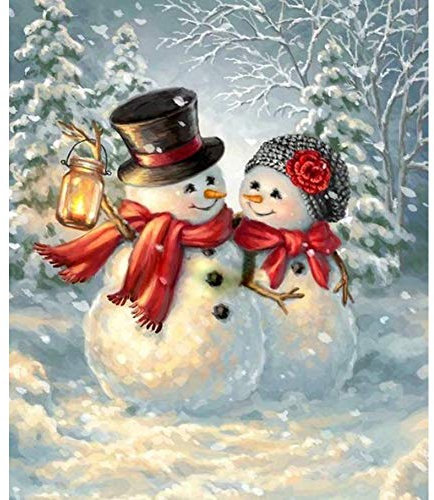 5D Diamond Painting Diamant Malerei Painting Bilder, Wowdecor Weihnachten Schneemann Winter Schnee Full Set Groß DIY Diamant Gemälde Malen Nach Zahlen
