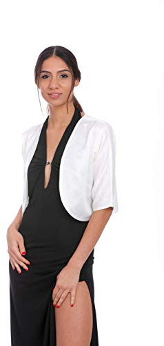 Sara Sabella Damen Bolero Shrug Festliches Bolero-Top Leichte Kurzarm-Schulterjacke Bolero-Jacke für Abendkleid Festliche Hochzeit Braut Sommer